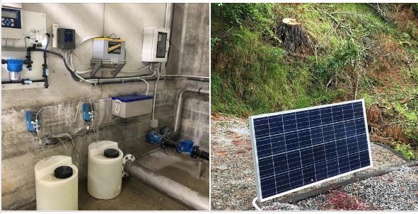 bombeo de agua en funcionamiento a traves de la placa sola _